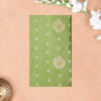 Lime Green With Pink  Soft Silk Saree