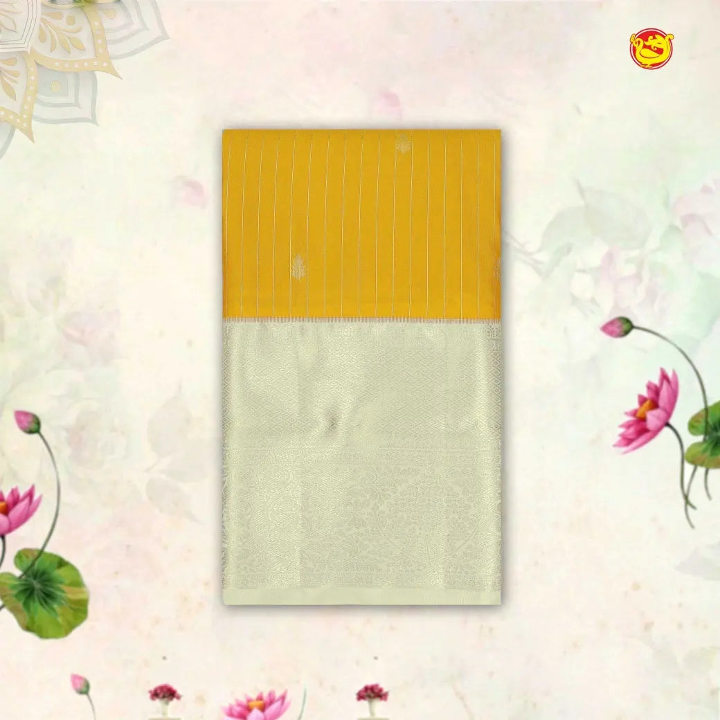 Mustard Yellow with Off White Vairasoosi Soft Silk Saree