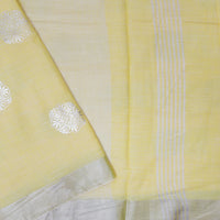 Yellow Color Linen Cotton Saree