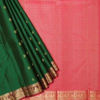 Dark Green With Pink Gold Zari Yuvana Semi Soft Silk Saree