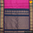 Dark pink with navy blue Gadwal silk saree