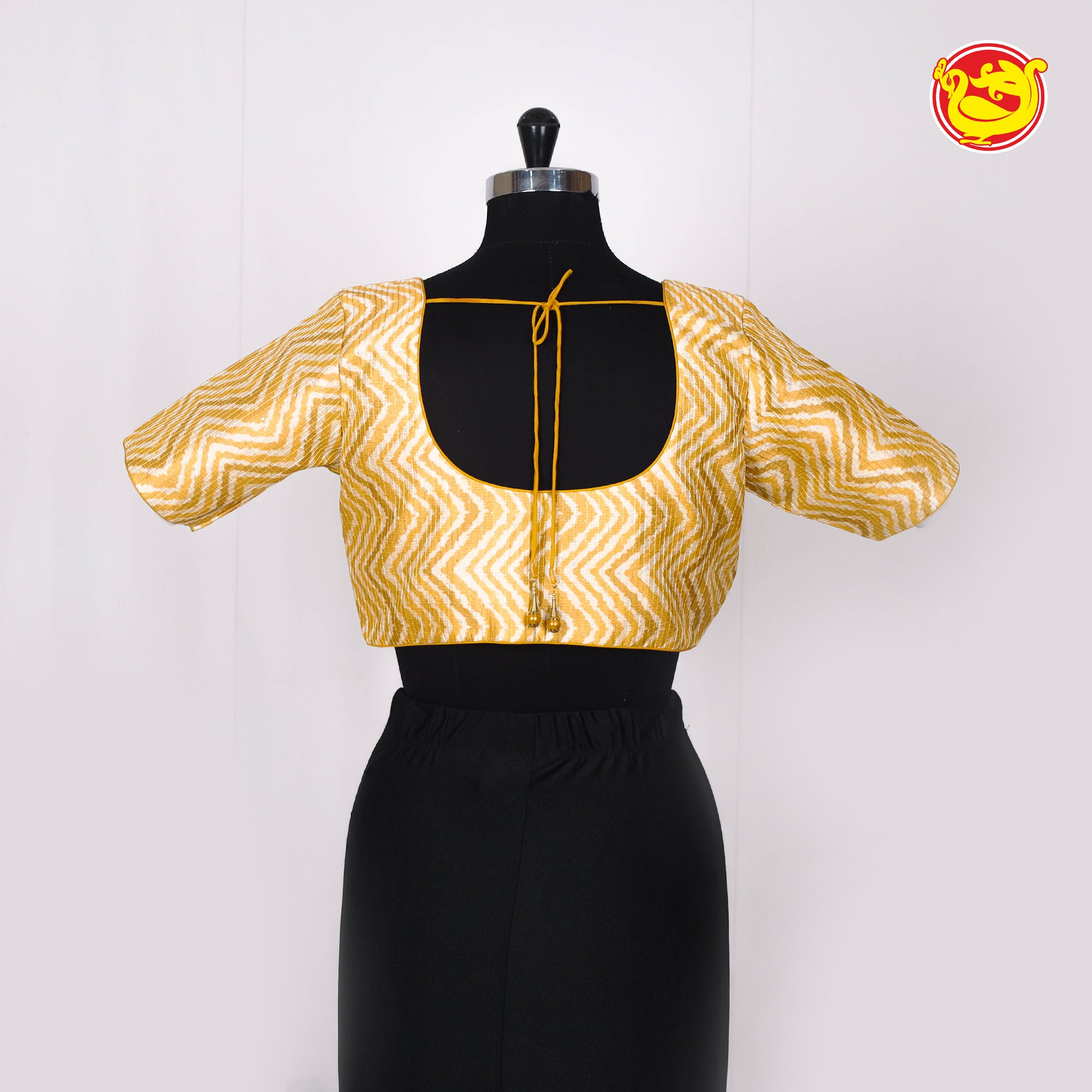 Yellow Designer Readymade Sequence Blouse