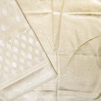 Cream Colour Fancy Weaving Saree