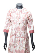 Light Beige Printed Ladies Branded Readymade Long Top