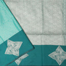 Turquoise Blue with Green Soft Silk Saree