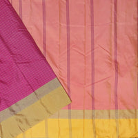 Dark Magenta With Light Orange Arani Silk Saree