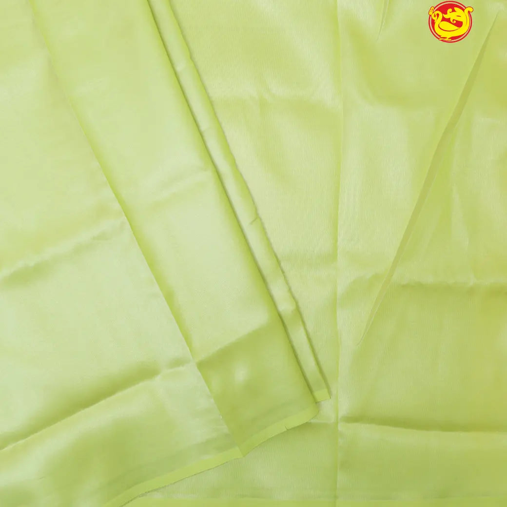 Pear Green Tissue Semi Silk Saree