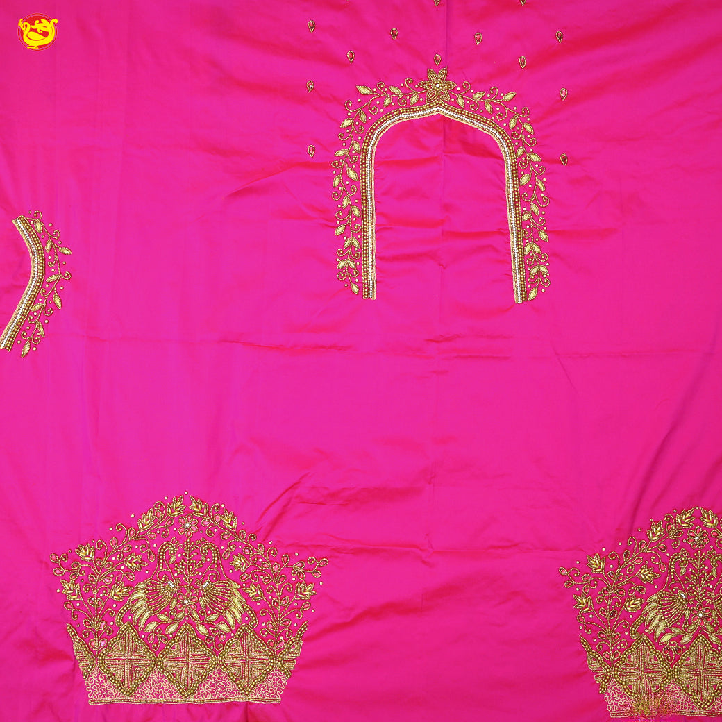 Hot Pink Bridal Aariwork Blouse