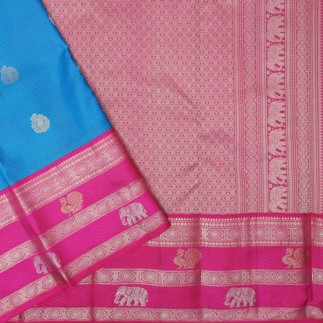 PLUEwith PURPLE Traditional Soft Silk Saree