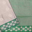 Light Gray with Deep Green Soft Silk Saree