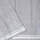 Grey  Color Linen Cotton Saree