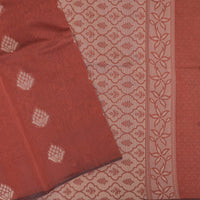 Burnt Orange With Sandal Zari Silk Cotton Saree