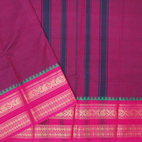 Magenta With Pink  Pure Chettinad Cotton Saree without Blouse