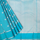 Blue Colour Gold Zari Border Yuvana Semi Soft Silk Saree