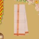 Light Peach Colour  Readymade Shirt And Matching Border Dhoti Set for Men