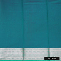 Rani Pink With Peacock Blue Silk Cotton Saree