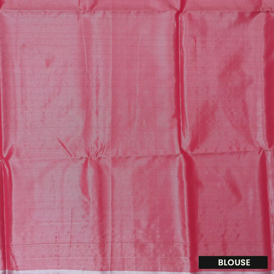 purple and coral pink Tissue Silk Saree