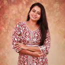 Red With  Floral Design ladies Readymade Sharara