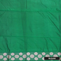 Light Gray with Deep Green Soft Silk Saree