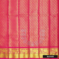 Gold & Green with Deep Pink Border Pure Thirupuvanam Wedding silk saree - Thenianantham