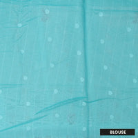 LIGHTBLUE WITH CYENSemi Burberry Silk Saree