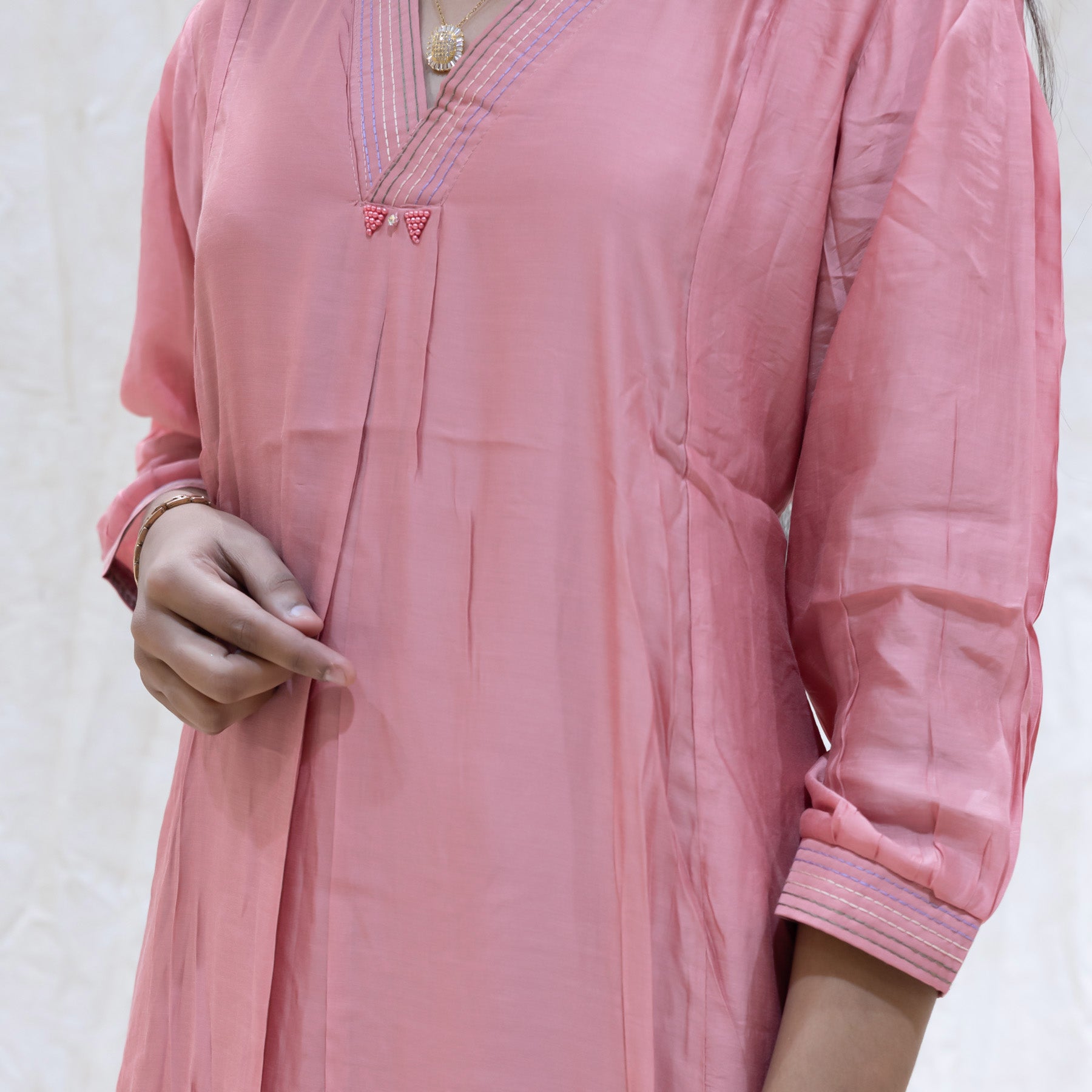 Poovizhi- Light Pink Ladies Branded Co-ord-set Readymade
