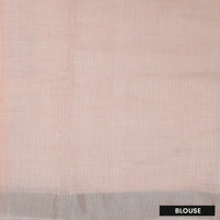Orange  Color Linen Cotton Saree