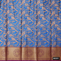 Blue with Purple Art Silk Saree