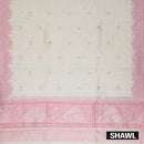 Pink with Off-white Ladies Cotton Chudithar Set Material