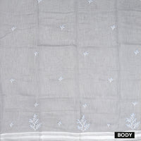 Grey  Color Linen Cotton Saree