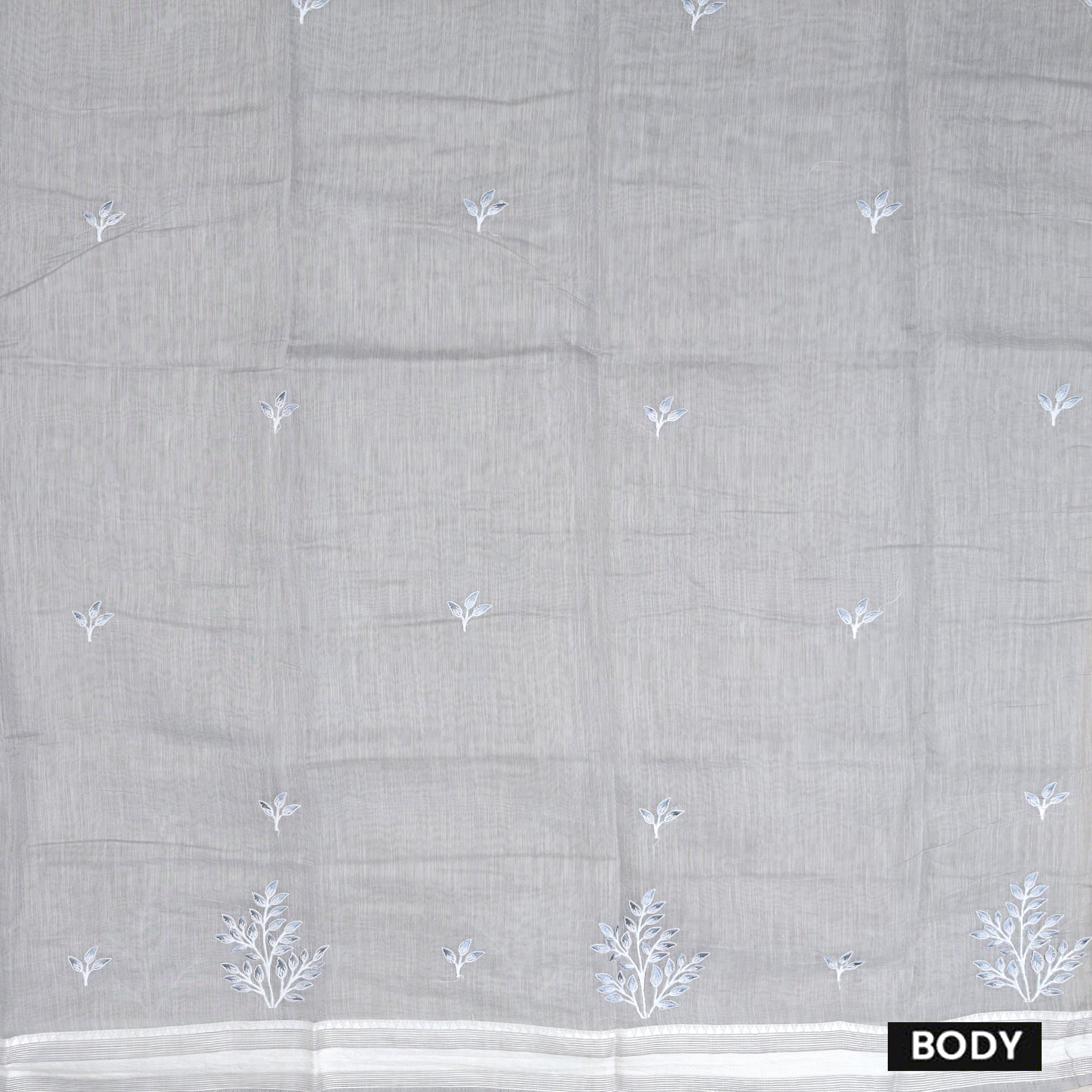 Grey  Color Linen Cotton Saree