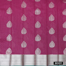 Rani Pink With Peacock Blue Silk Cotton Saree