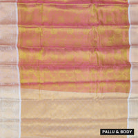 Light Pink with Gold Tissue Semi Silk Saree