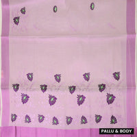Southloom Exclusive Onam Kerala Traditional Fancy Border Floral  Cotton Saree (Matching Plain Blouse Included)