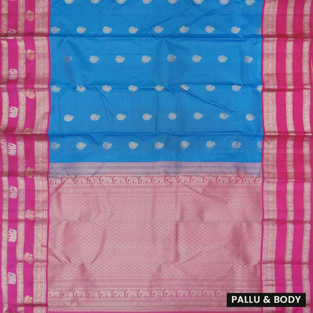 PLUEwith PURPLE Traditional Soft Silk Saree