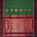 Dark Green With Brown Premium Quality Kalyani Cotton Saree