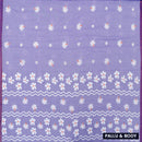 Lavender Linen Cotton Saree with Contrast Blouse