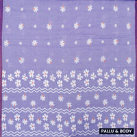 Lavender Linen Cotton Saree with Contrast Blouse