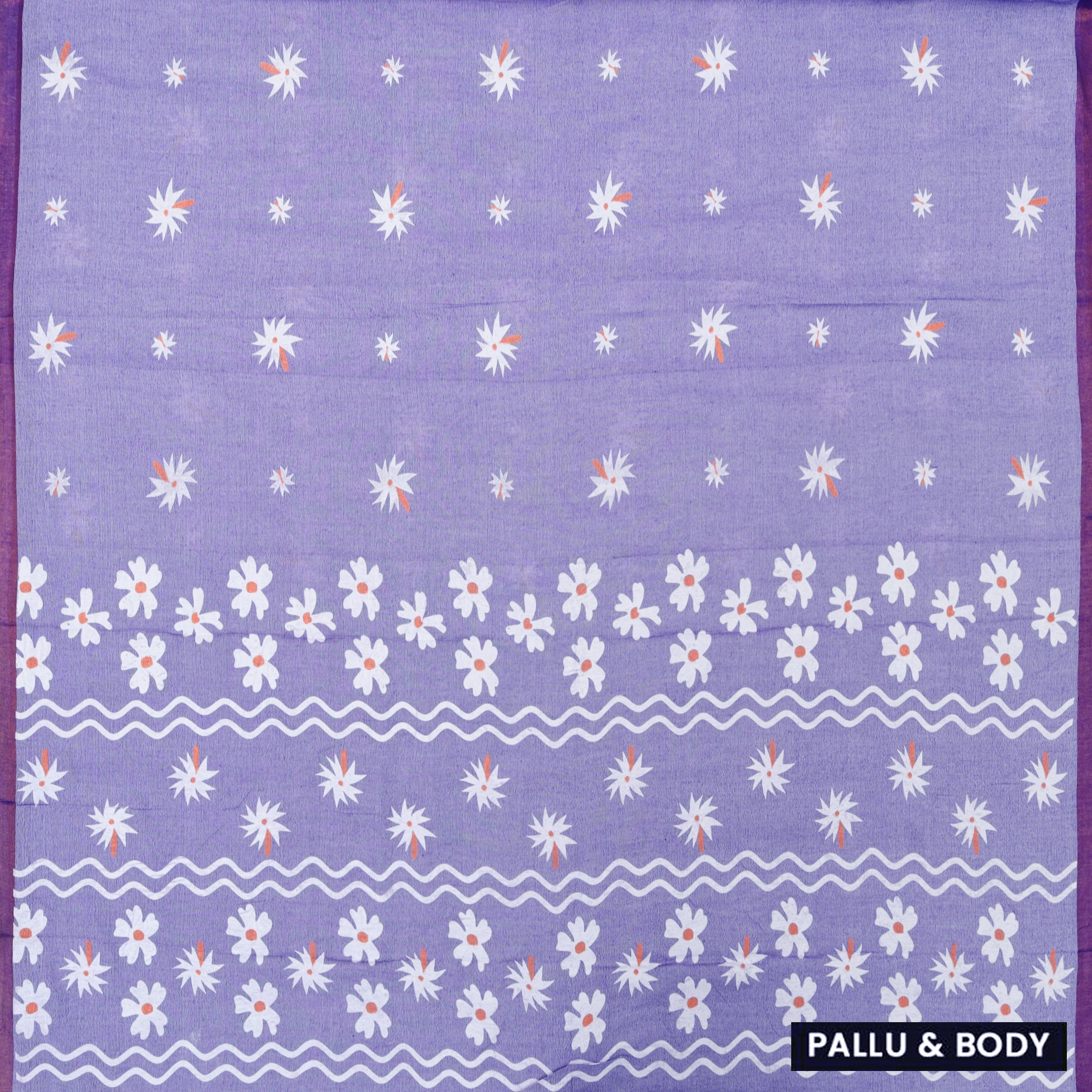 Lavender Linen Cotton Saree with Contrast Blouse