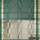 Dark Green With  Gold Zari Yuvana Semi Soft Silk Saree