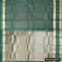 Dark Green With  Gold Zari Yuvana Semi Soft Silk Saree
