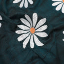 Dark Green Linen Cotton Saree with Contrast Blouse