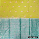 LEMON YELLOE with TEALGREEN Soft Silk Saree