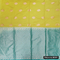 LEMON YELLOE with TEALGREEN Soft Silk Saree