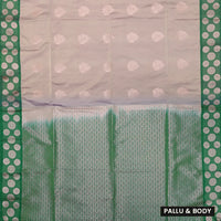 Light Gray with Deep Green Soft Silk Saree