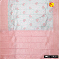 Water Blue with Peach Floral Motifs Kubera Pattu Saree