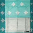 Turquoise Blue with Green Soft Silk Saree