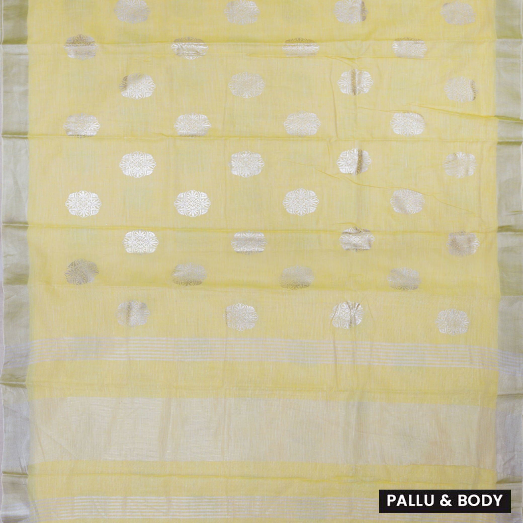 Yellow Color Linen Cotton Saree