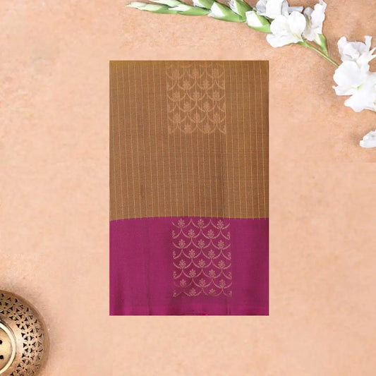 Light Brown with Pink Soft Silk Saree
