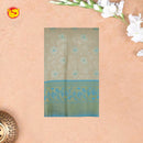 Sandal with Rama Blue Tissue Semi Silk Saree